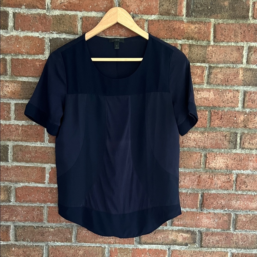 J. Crew paneled Navy Women's Blouse size S